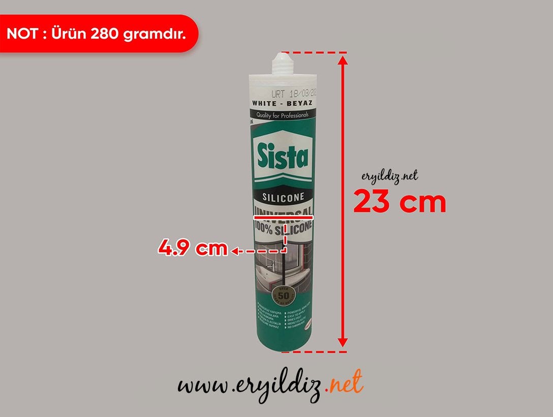 Sista Silikon 280 ML Beyaz Eryıldız Hırdavat