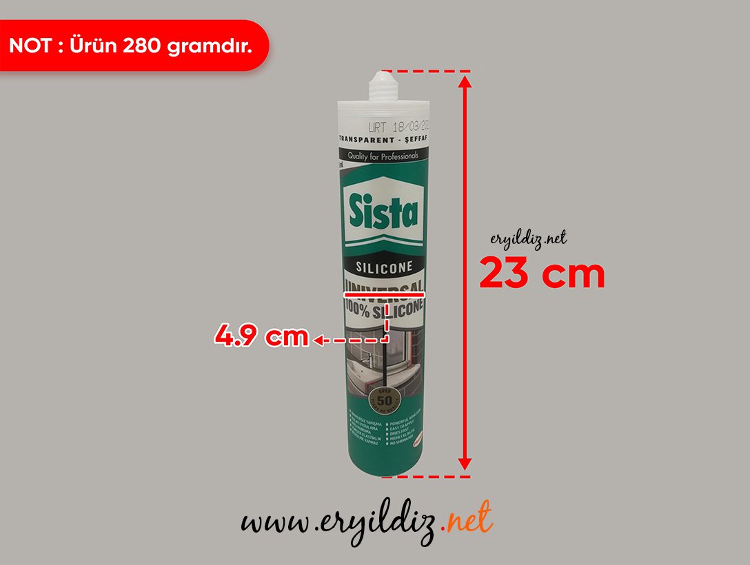 Sista Silikon 280 ML Şeffaf Eryıldız Hırdavat