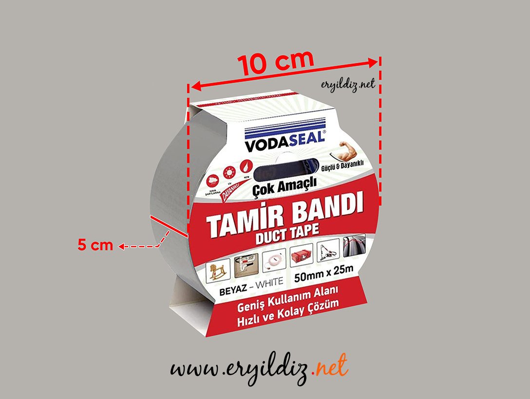 Vodaseal Tamir Bandı 50mmx25mm Gri Eryıldız Hırdavat