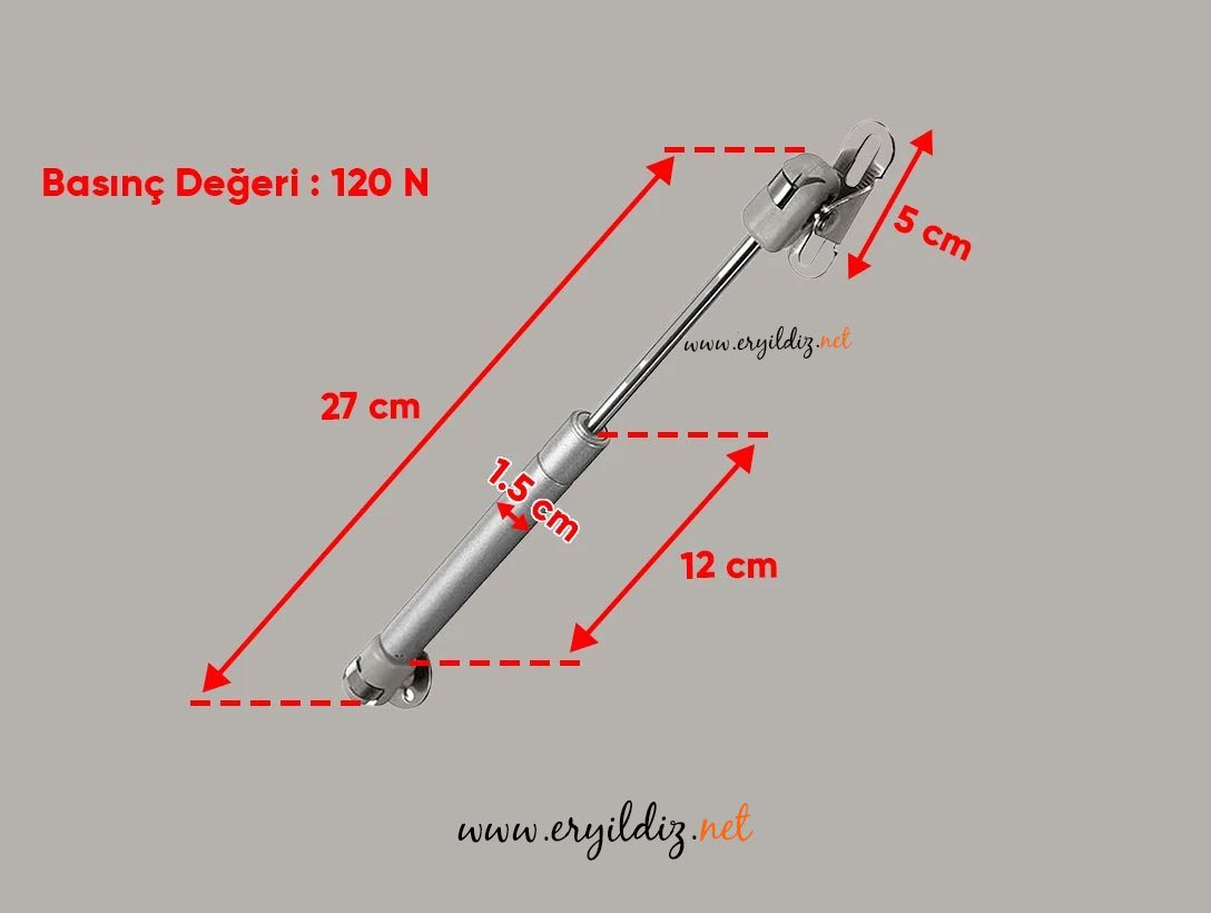 Gazlı Piston Uzun Samet - 120 N Er Yıldız Hırdavat