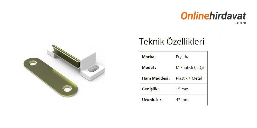 Canex Mıknatıslı Çıt Çıt Eryıldız Hırdavat