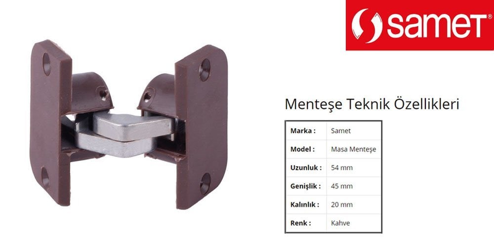 Samet Masa Menteşesi Eryıldız Hırdavat