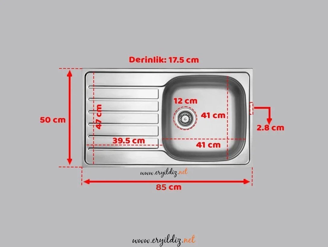 Ukinox Hypnos 50 Dekorlu Sol Evye