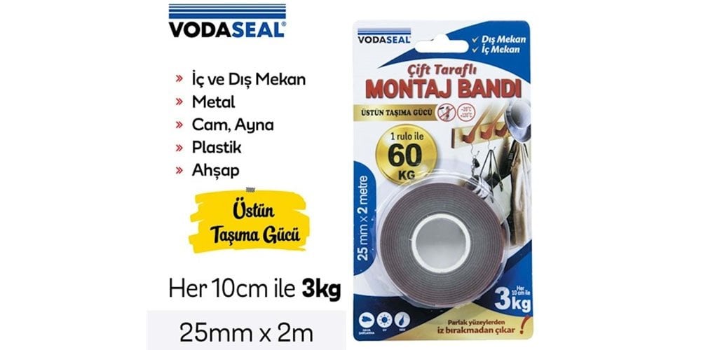 Vodaseal Dış Mekan İçin Montaj Bandı 25 mm x 2 m