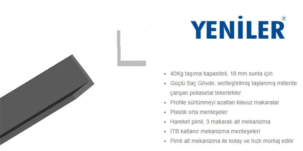 Yeniler 025 Alüminyum Alt Ray 3 Metre Eryıldız Hırdavat