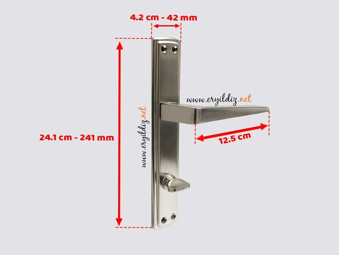 Doğanlar Alüminyum Penta Saten Aynalı Kapı Kolu Wc Kapısı Er Yıldız Hırdavat