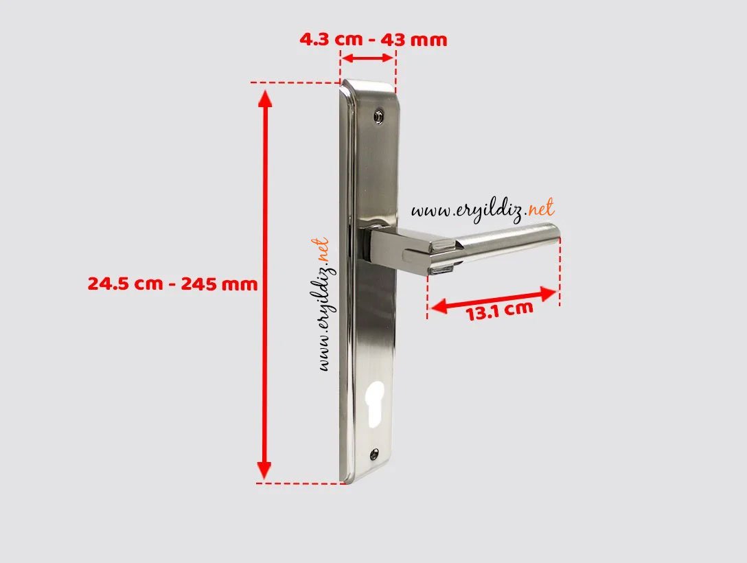 Doğanlar Asos Nikel Saten Aynalı Kapı Kolu Dış Kapısı Er yıldız Hırdavat