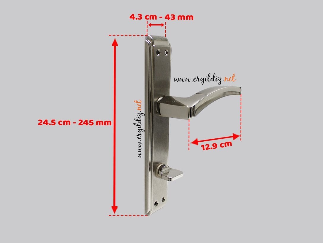 Hira Rüya Nikel Saten Aynalı Kapı Kolu Wc Kapısı Er Yıldız Hırdavat