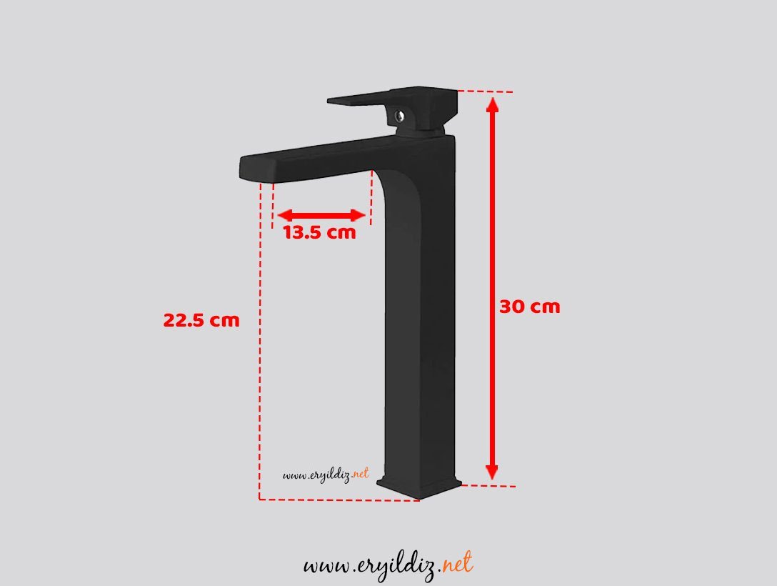 Newarc AQUA Çanak Tipi Lavabo Bataryası Siyah Er yıldız hırdavat