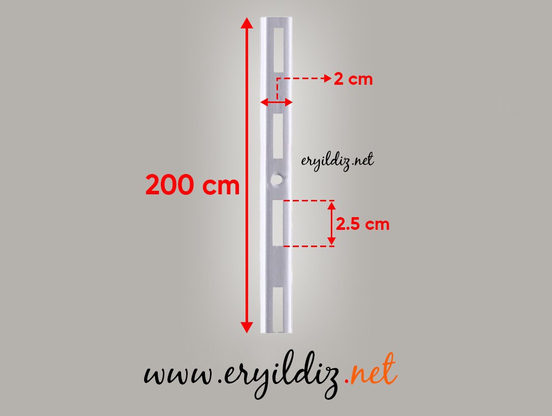 2 Metrelik Beyaz Ray Tekli Eryıldız Hırdavat 