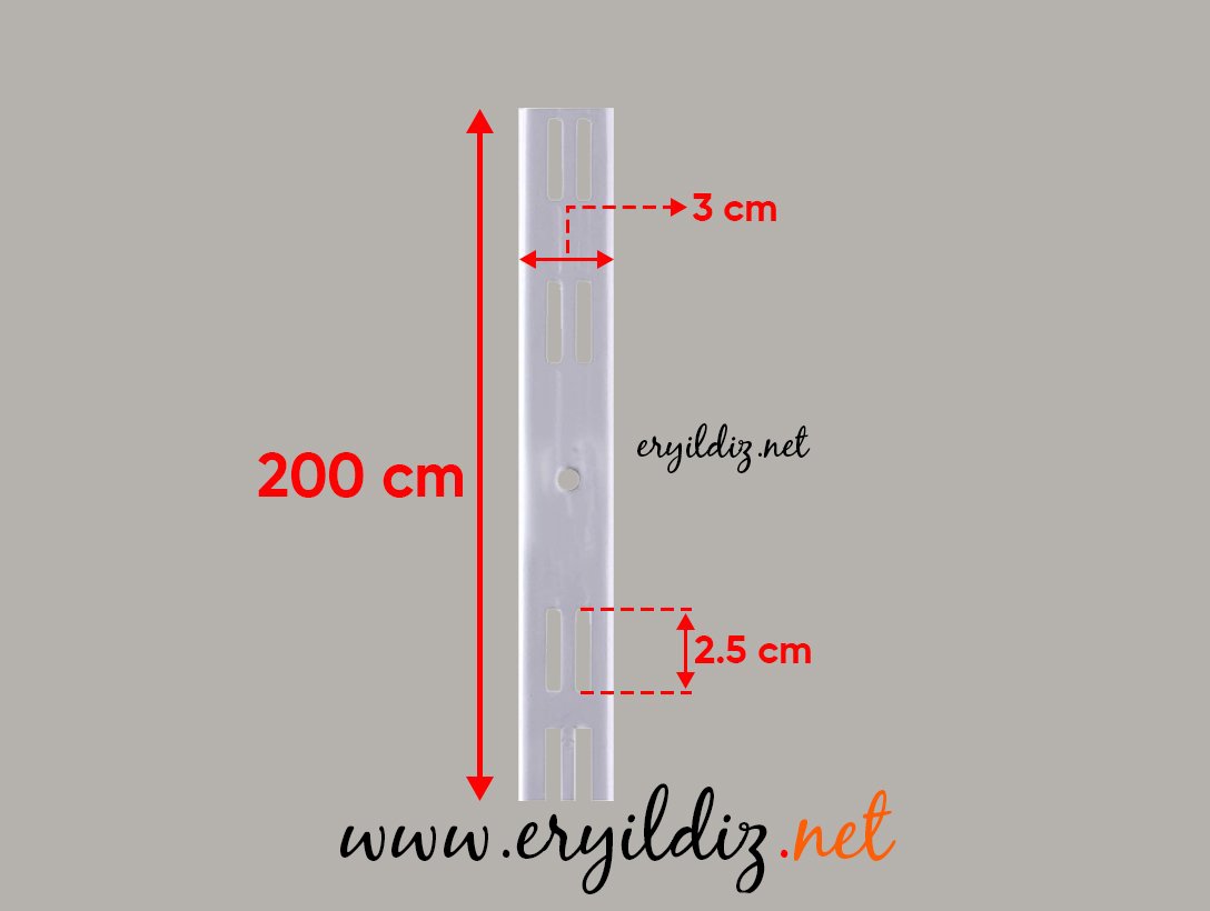 2 Metrelik Beyaz Ray Çiftli Eryıldız Hırdavat 