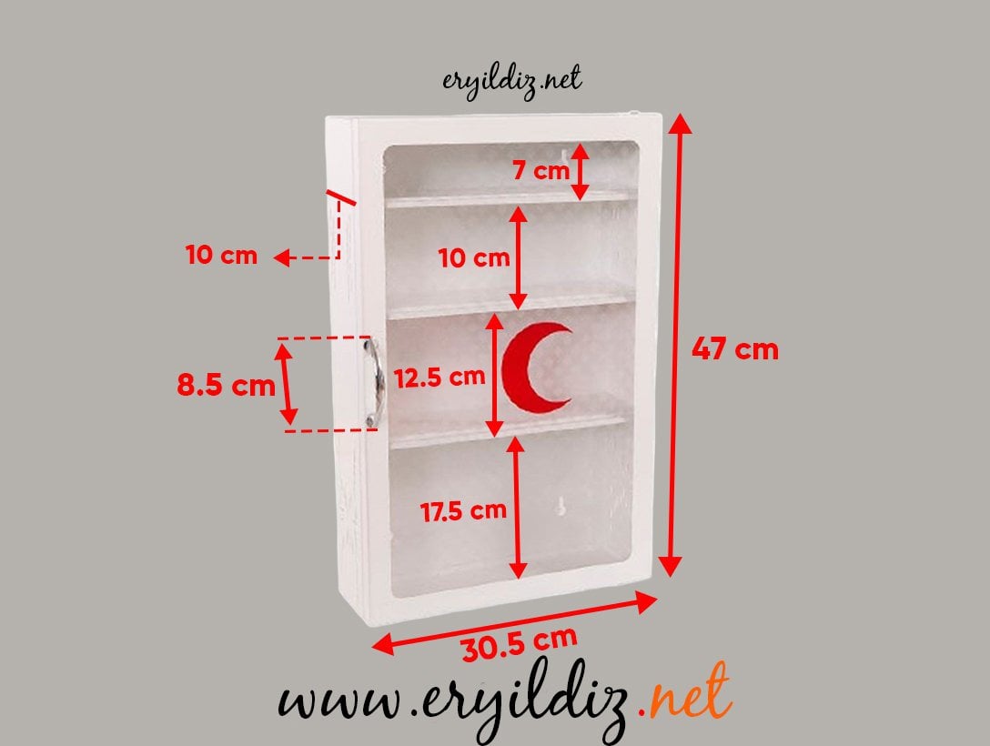 Akşan Cam Kapak Ecza Dolabı Eryıldız Hırdavat