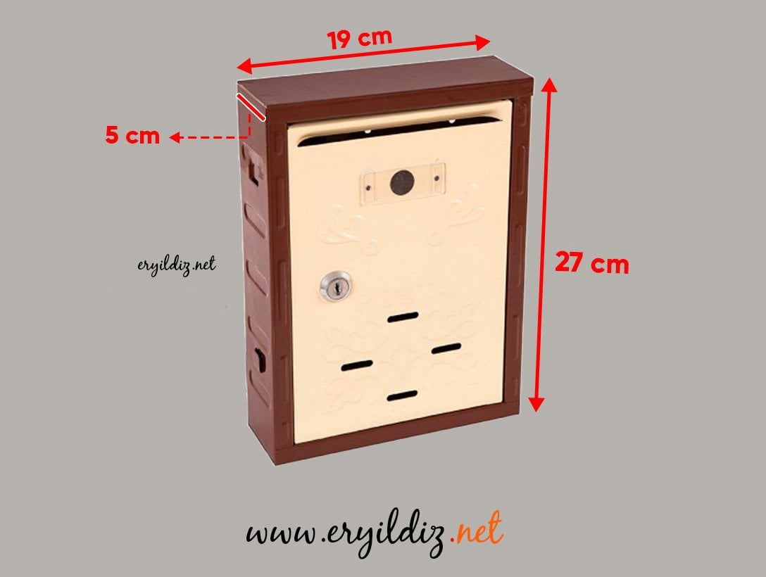 Akşan Posta Kutusu Kahve Krem Eryıldız Hırdavat