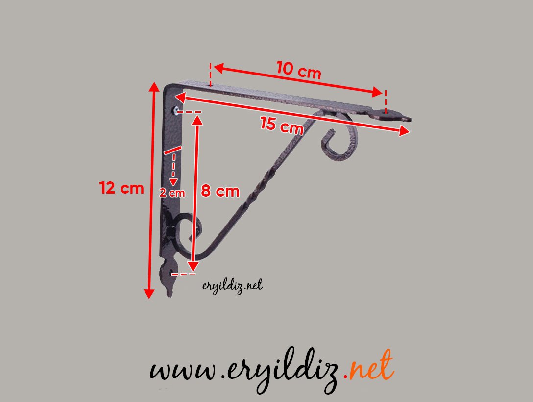 Ferforje Raf Ayağı Bakır 15 cm Eryıldız Hırdavat