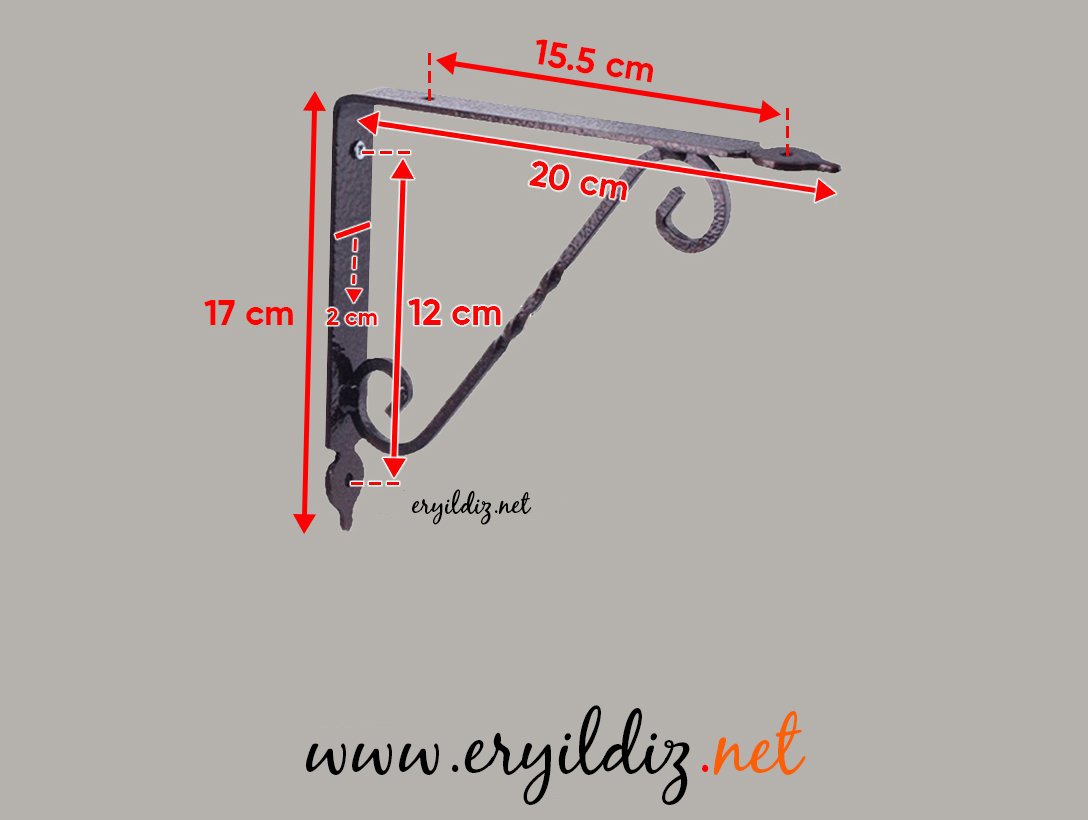  Ferforje Raf Ayağı Bakır 20 cm Eryıldız Hırdavat 