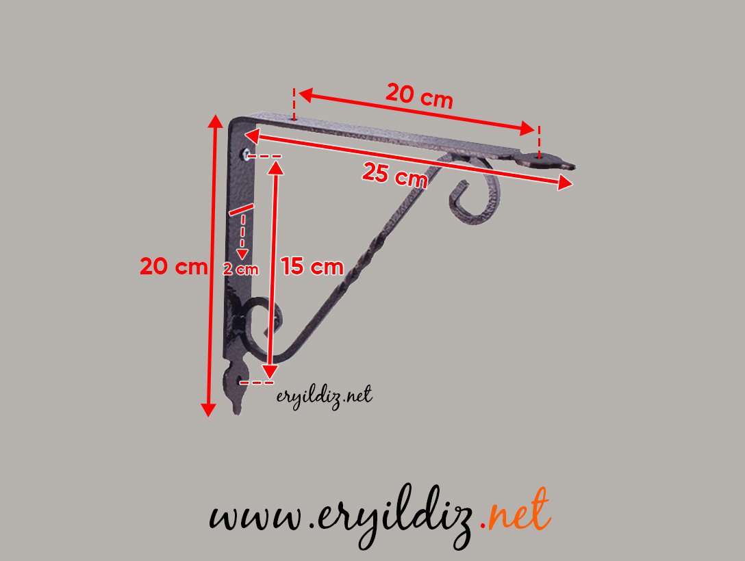 Ferforje Raf Ayağı bakır 25 cm Eryıldız Hırdavat 