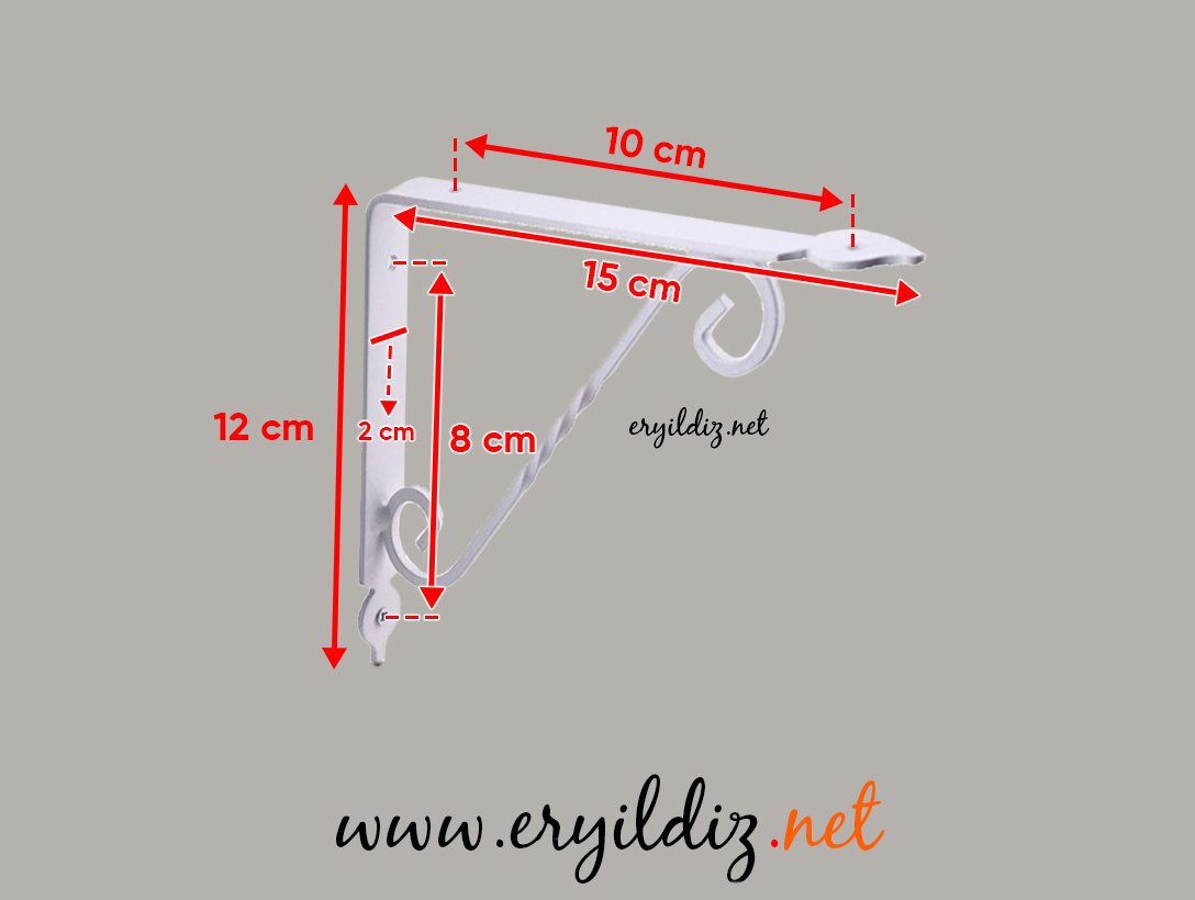 Ferforje Raf Ayağı Beyaz 15 cm Eryıldız Hırdavat 