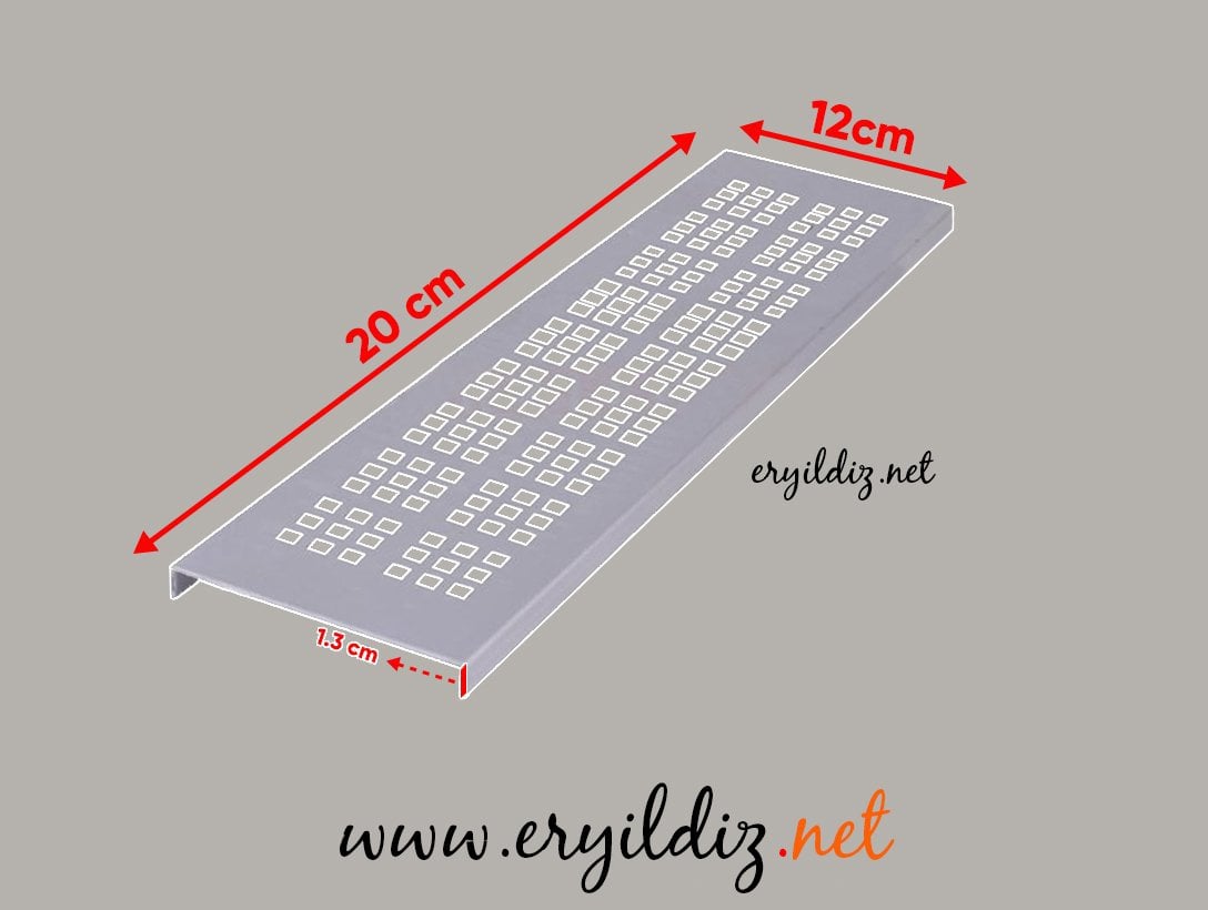Albatur Kare Delikli Havalandırma Menfezi 20 cm Uzunluğunda 12 cm Genişliğinde Eryıldız Hırdavat