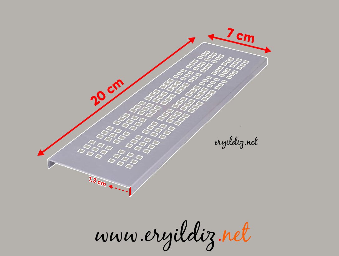 Albatur Kare Delikli Havalandırma Menfezi 20 cm Uzunluğunda 7 cm Genişliğinde Eryıldız Hırdavat