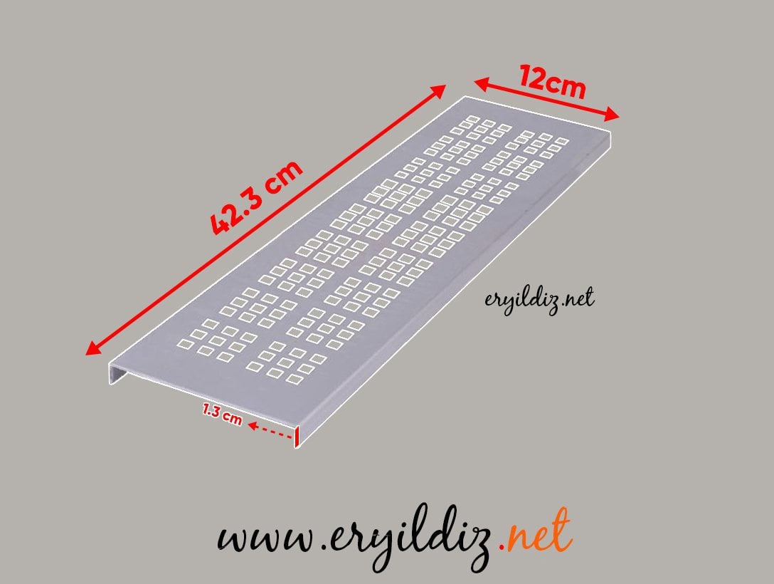 Albatur Kare Delikli Havalandırma Menfezi 42.3 cm Uzunluğunda 12 cm Genişliğinde Eryıldız Hırdavat