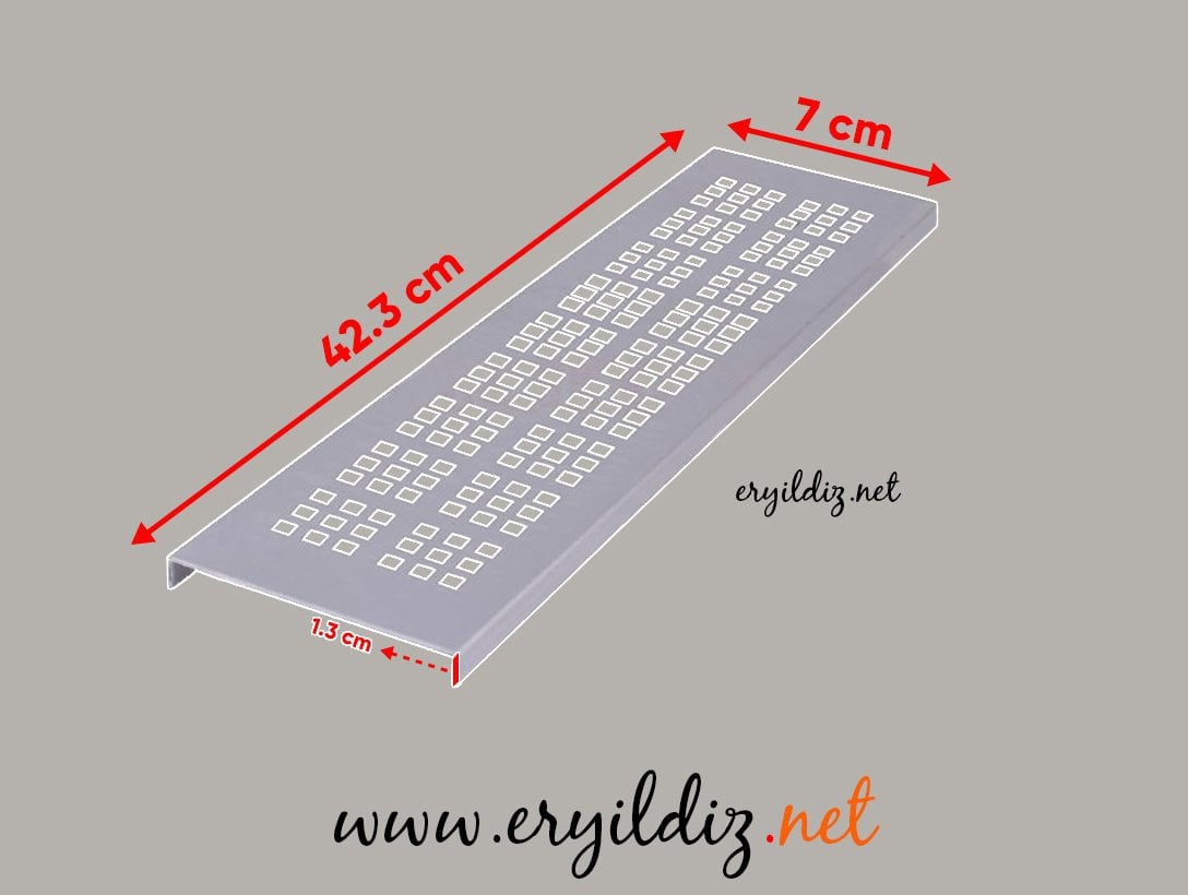 Albatur Kare Delikli Havalandırma Menfezi 42.3 cm Uzunluğunda 7 cm Genişliğinde Eryıldız Hırdavat