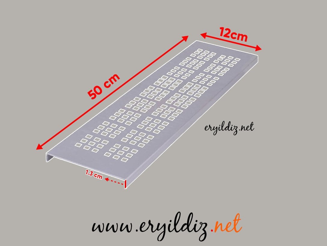 Albatur Kare Delikli Havalandırma Menfezi 50 cm Uzunluğunda 12 cm Genişliğinde Eryıldız Hırdavat
