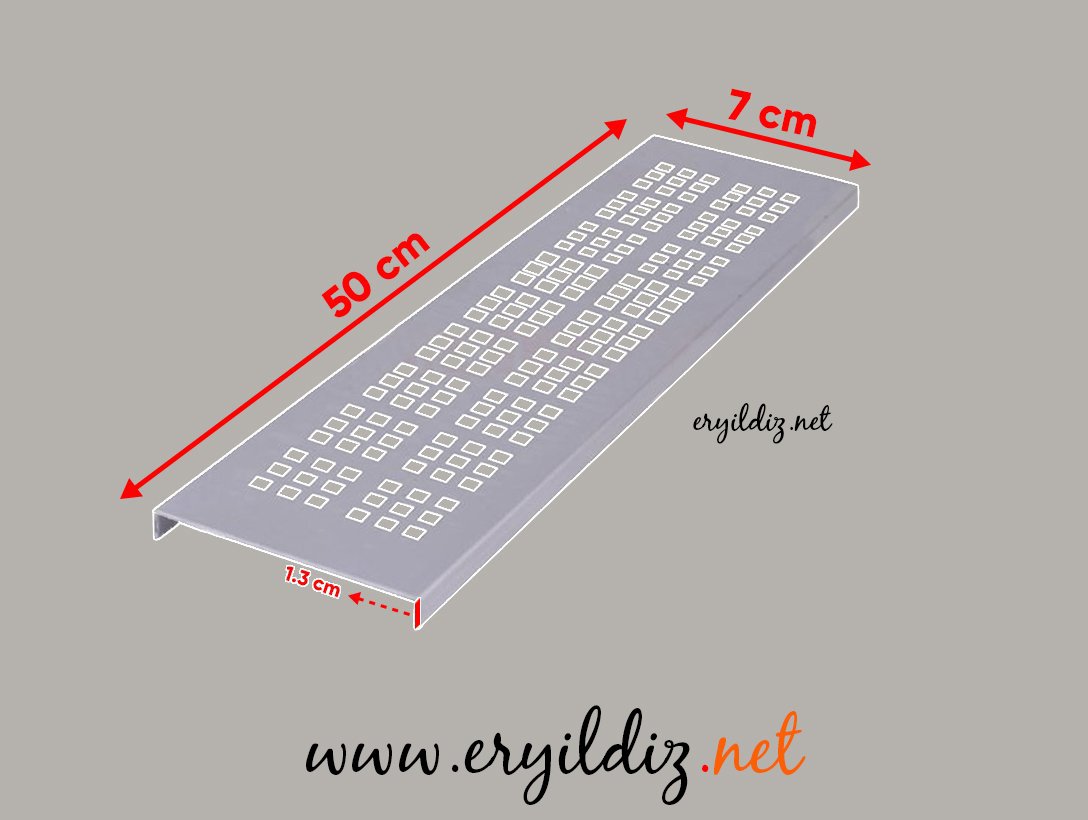 Albatur Kare Delikli Havalandırma Menfezi 50 cm Uzunluğunda 7 cm Genişliğinde Eryıldız Hırdavat
