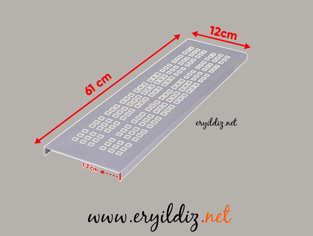 Albatur Kare Delikli Havalandırma Menfezi 61 cm Uzunluğunda 12 cm Genişliğinde Eryıldız Hırdavat
