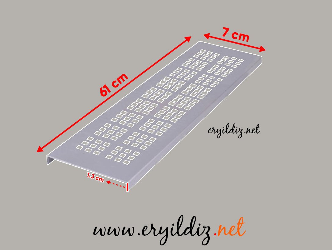 Albatur Kare Delikli Havalandırma Menfezi 61 cm Uzunluğunda 7 cm Genişliğinde Eryıldız Hırdavat