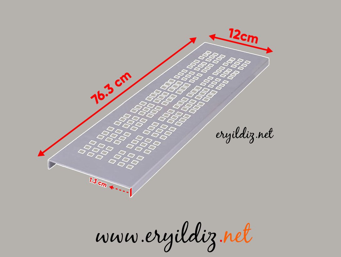 Albatur Kare Delikli Havalandırma Menfezi 76.3 cm Uzunluğunda 12 cm Genişliğinde Eryıldız Hırdavat