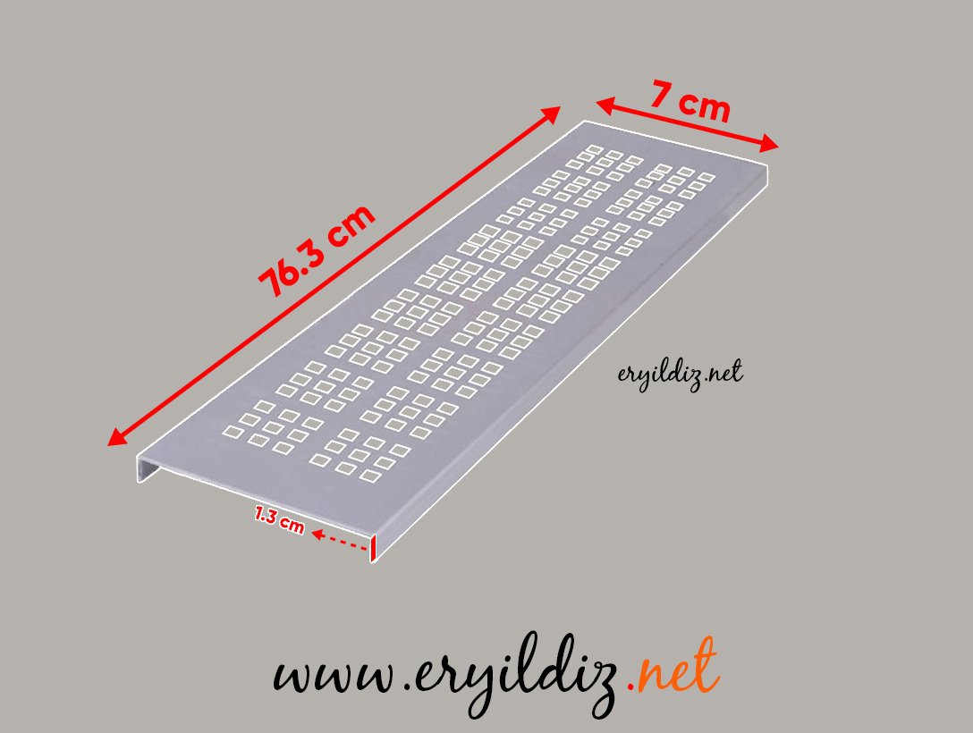 Albatur Kare Delikli Havalandırma Menfezi 76.3 cm Uzunluğunda 7 cm Genişliğinde Eryıldız Hırdavat