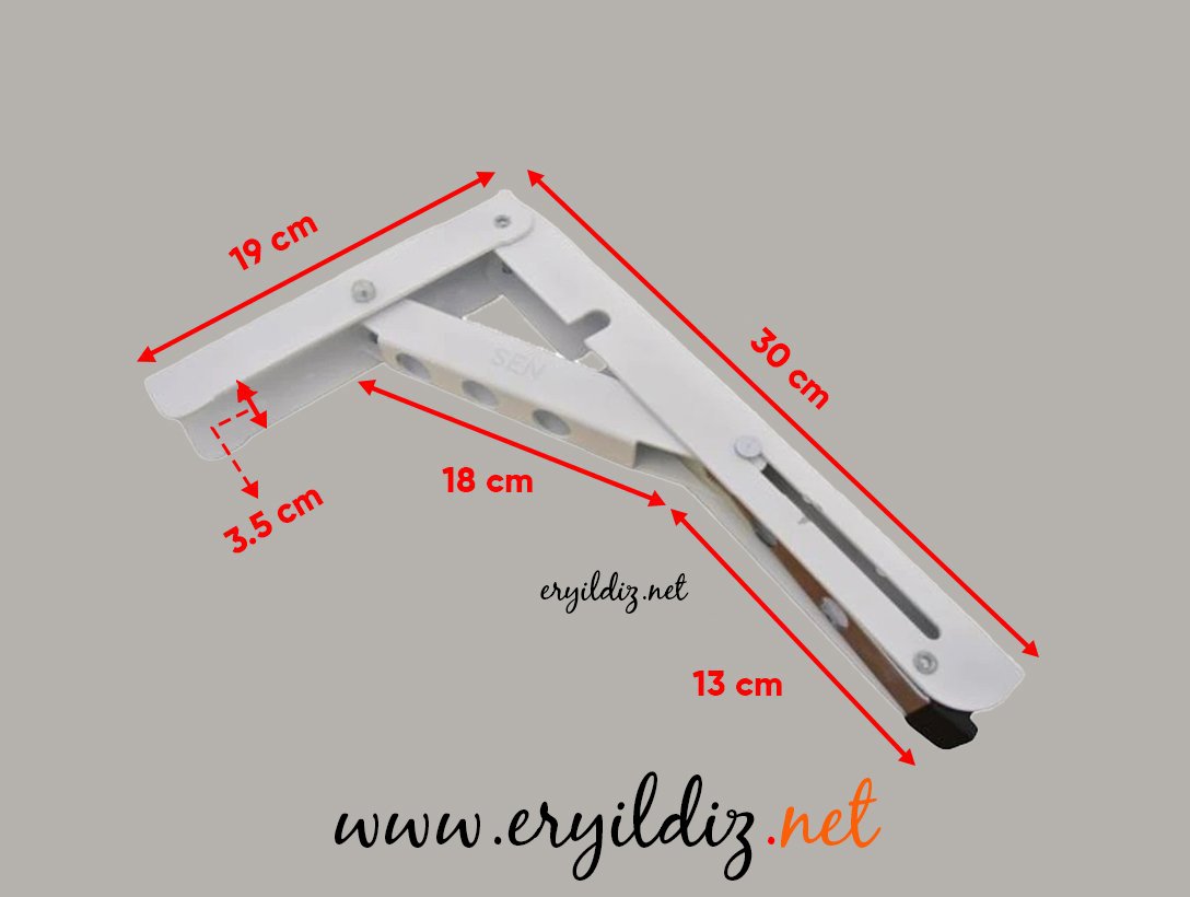 Mandallı Konsol Beyaz 30 cm Eryıldız Hırdavat 