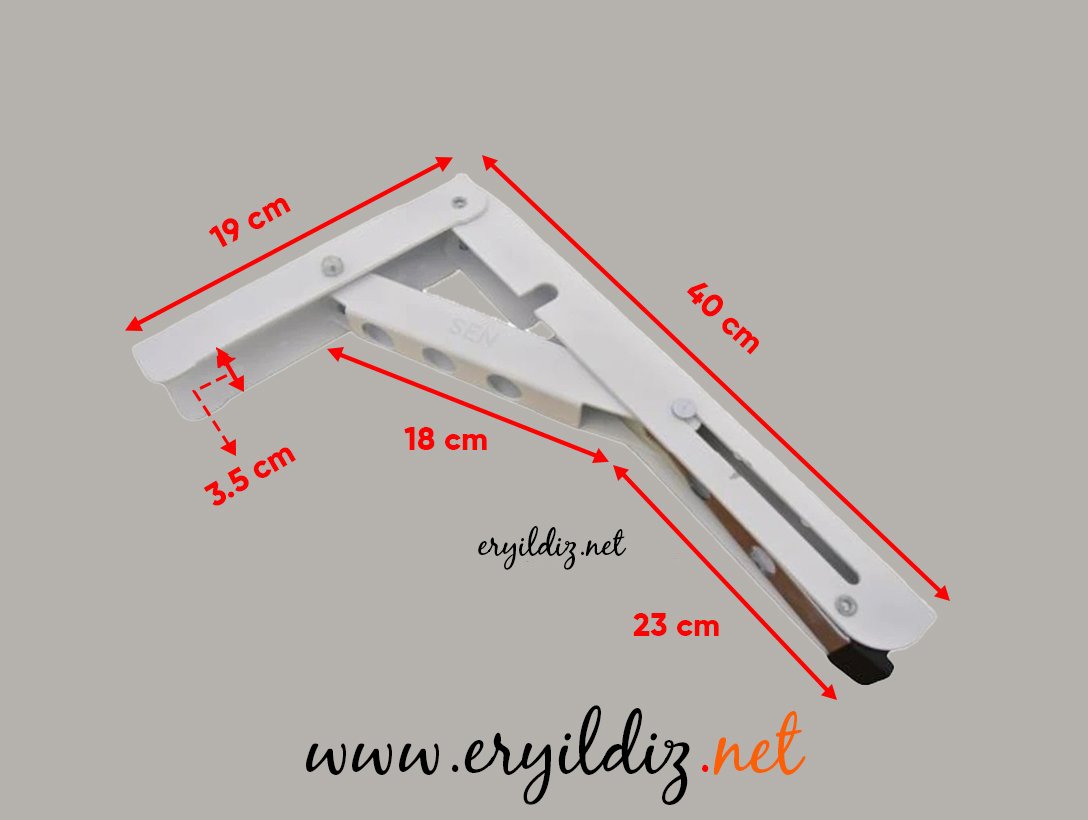 Mandallı Konsol Beyaz 40 cm Eryıldız Hırdavat 