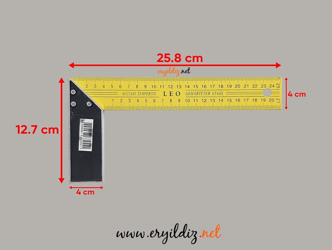 Leo Ahşap Marangoz Gönye 25 cm Eryıldız Hırdavat