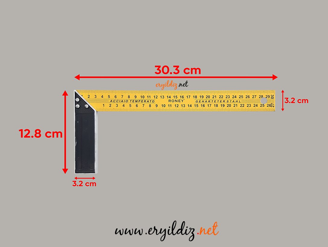 Leo Ahşap Marangoz Gönye 30 cm Eryıldız Hırdavat
