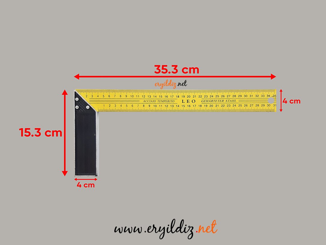 Leo Ahşap Marangoz Gönye 35 cm Eryıldız Hırdavat
