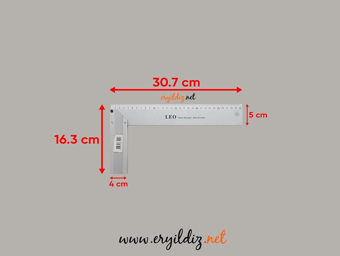 Leo Alüminyum Marangoz Gönye 30 cm Eryıldız Hırdavat