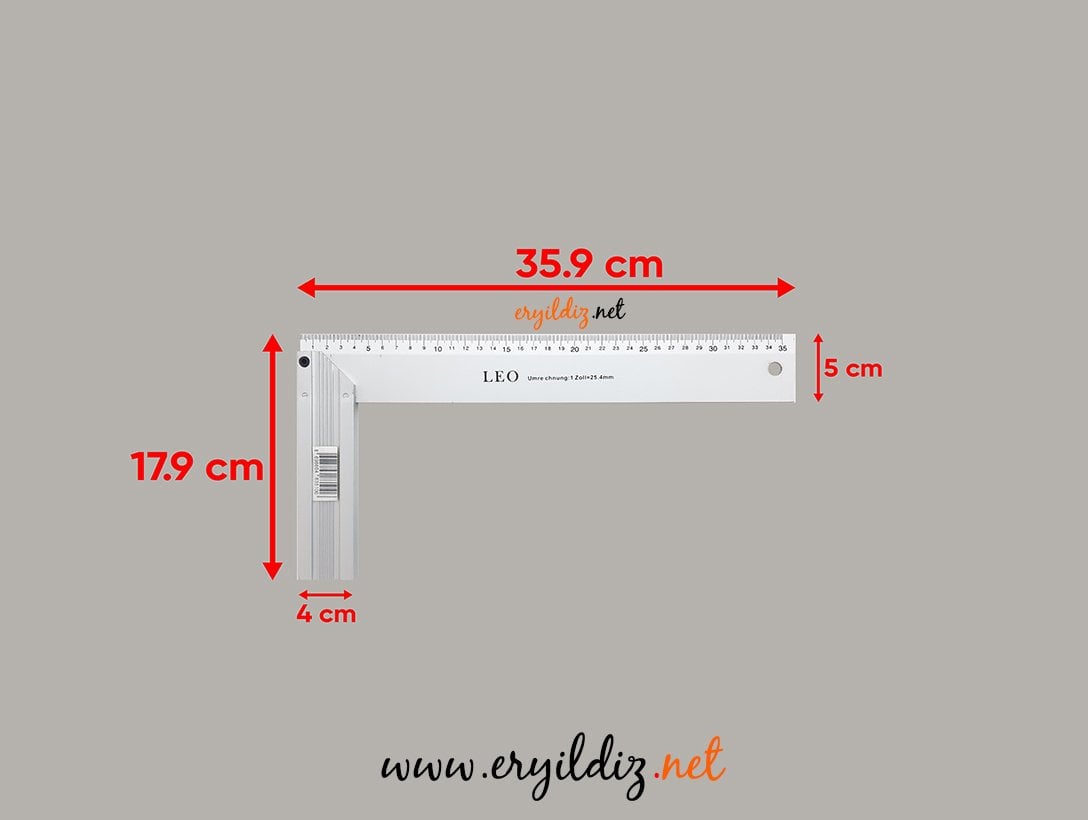 Leo Alüminyum Marangoz Gönye 35 cm Eryıldız Hırdavat