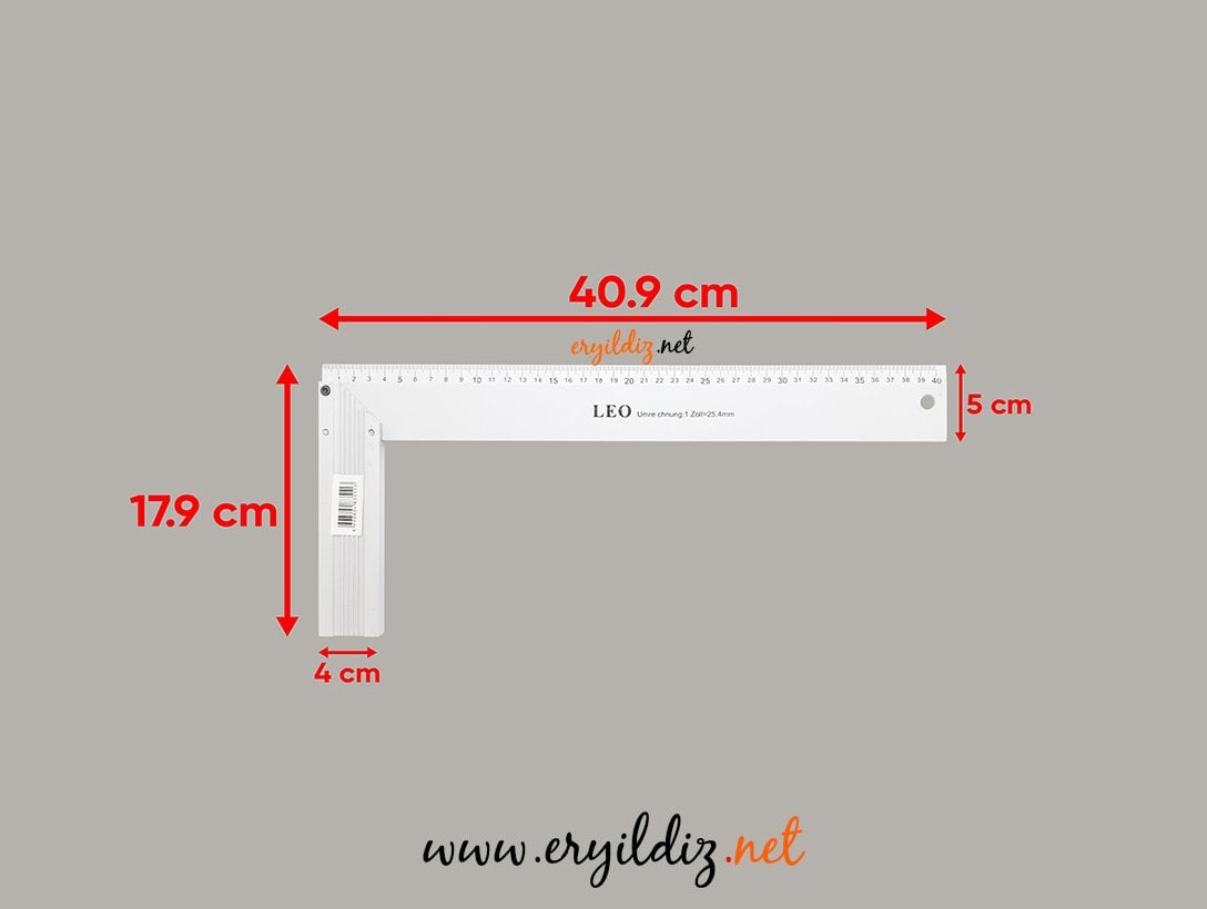Leo Alüminyum Marangoz Gönye 40 cm Eryıldız Hırdavat