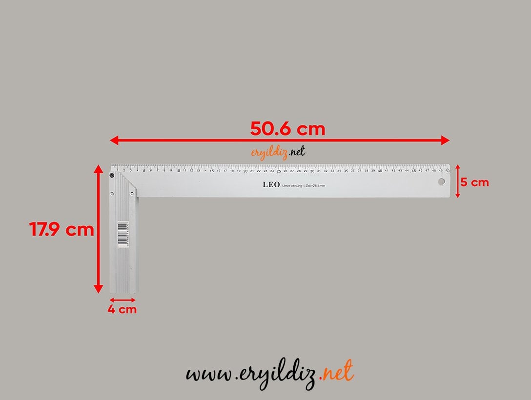 Leo Alüminyum Marangoz Gönye 50 cm Eryıldız Hırdavat