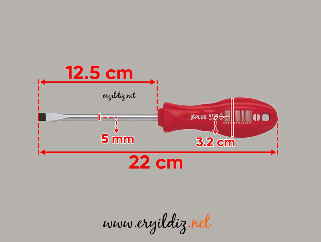 Düz Tornavida 5x125 mm Eryıldız Hırdavat