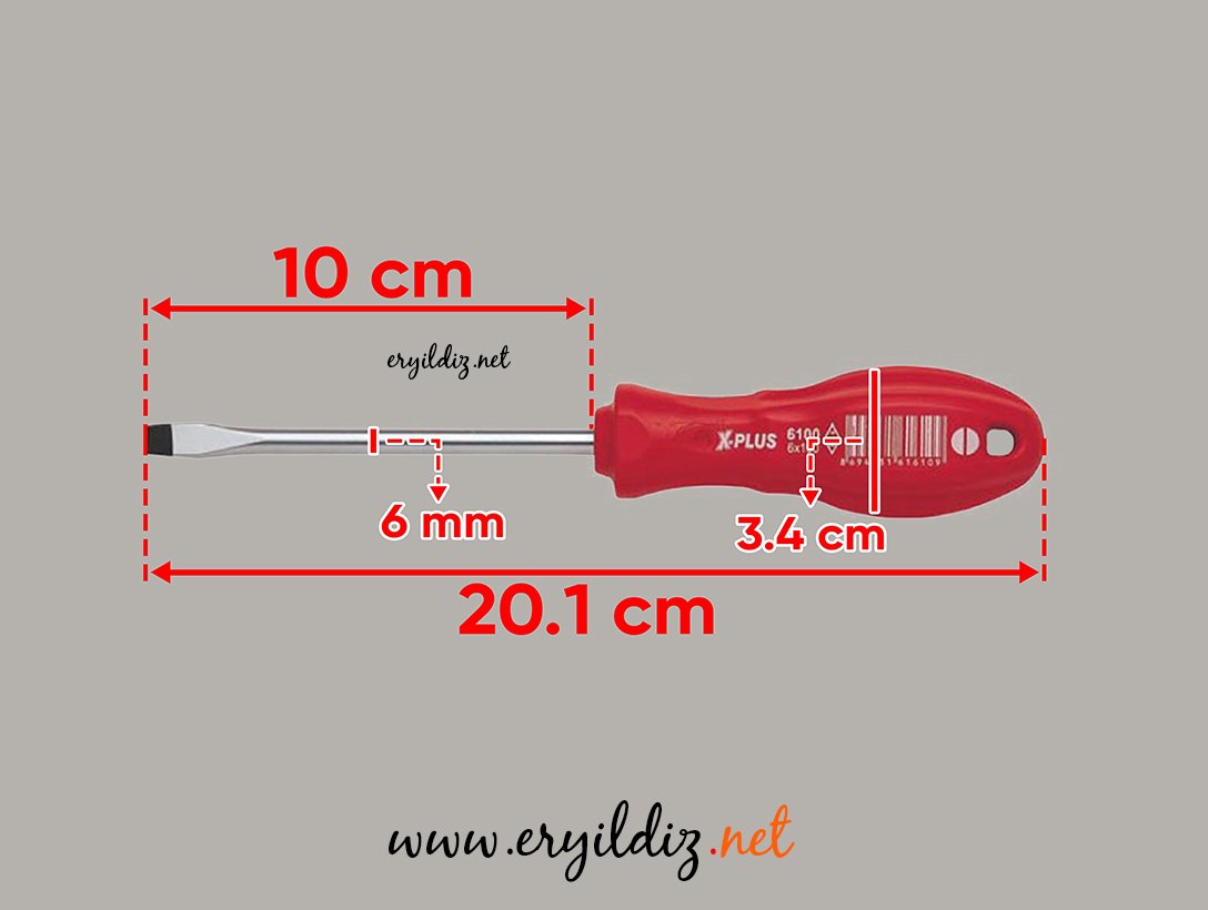 Düz Tornavida 6x100 mm Eryıldız Hırdavat
