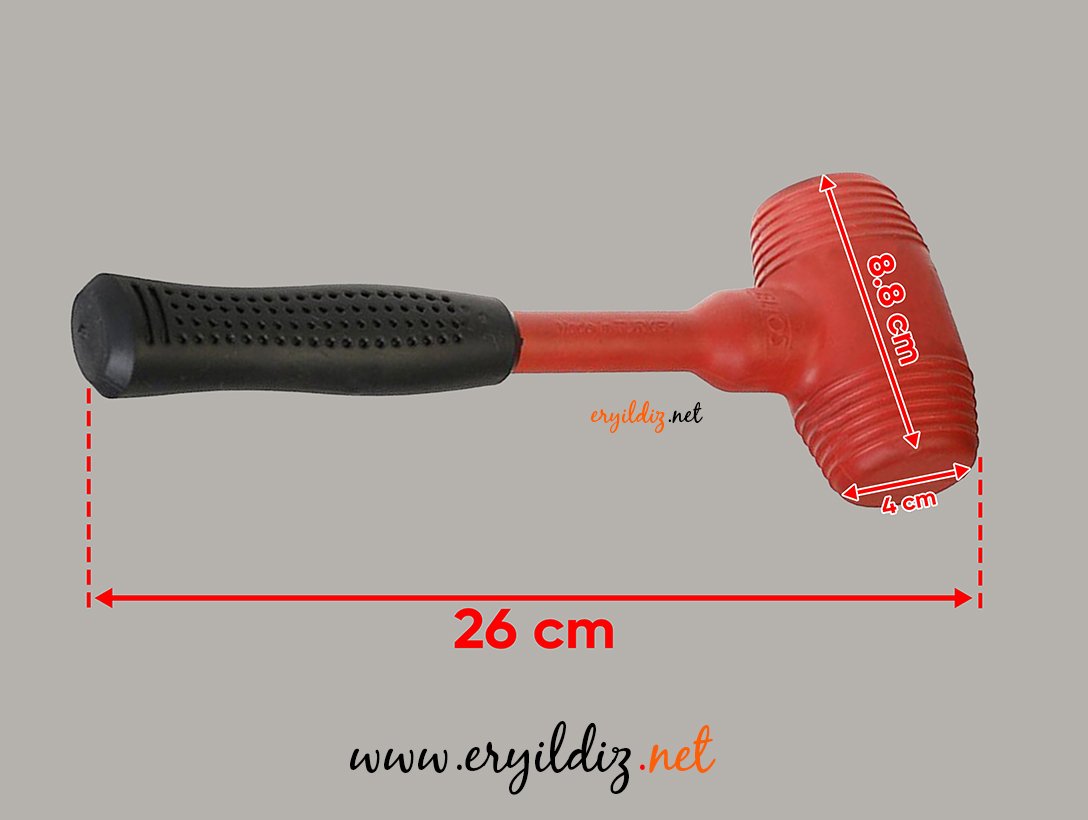 Eltos Çift Renk Lastik Tokmak 50 mm Eryıldız Hırdavat