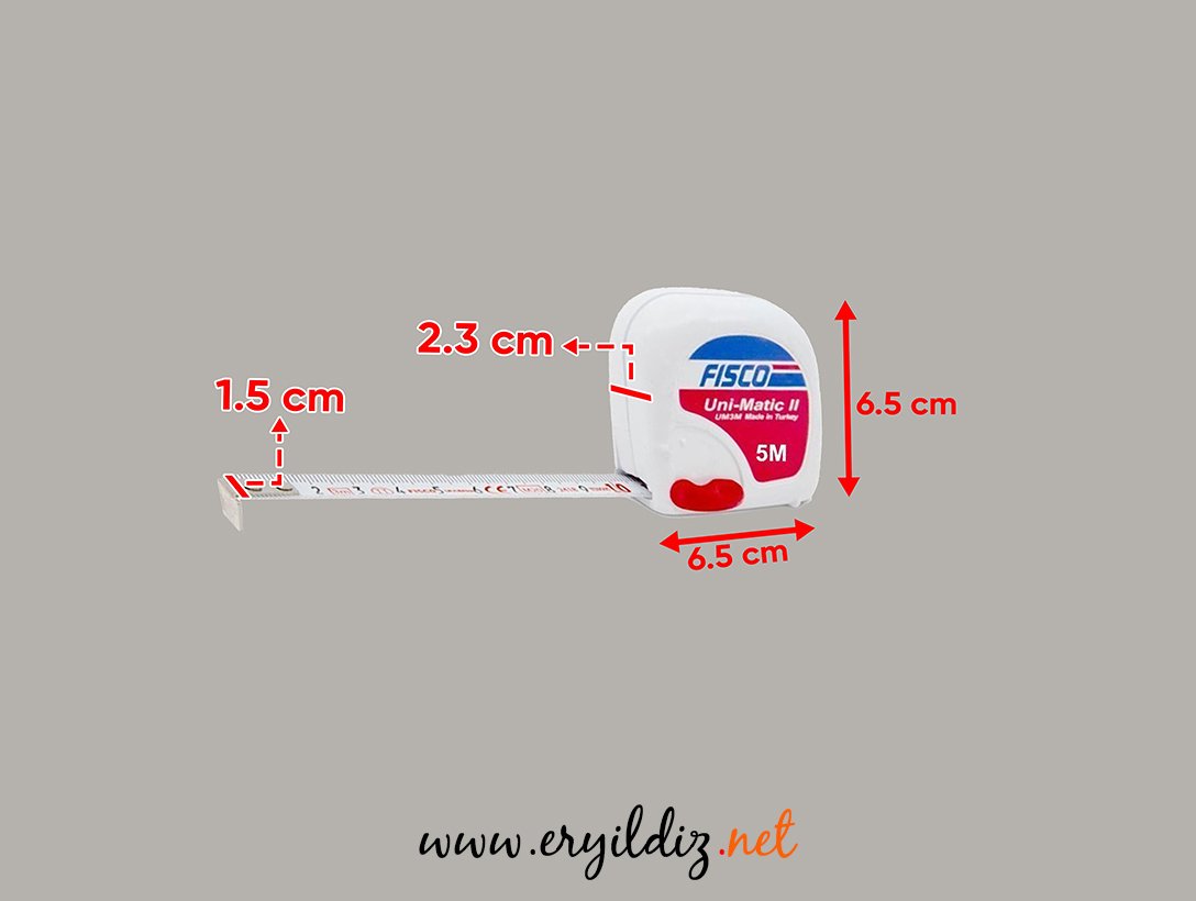 Fisco UM Şerit Metre 25 mm - 5 Metre Eryıldız Hırdavat