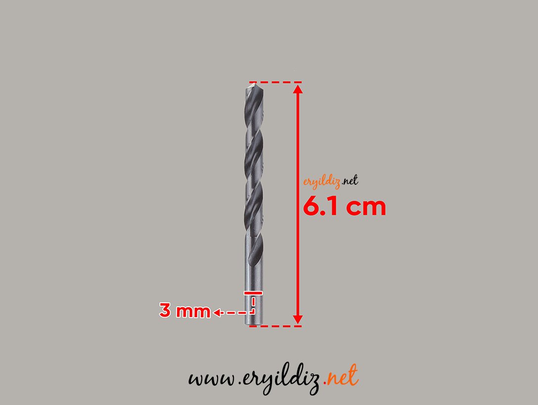 Hss Ağaç ve Metal Matkap Ucu 3 mm 1 Adet Eryıldız Hırdavat 