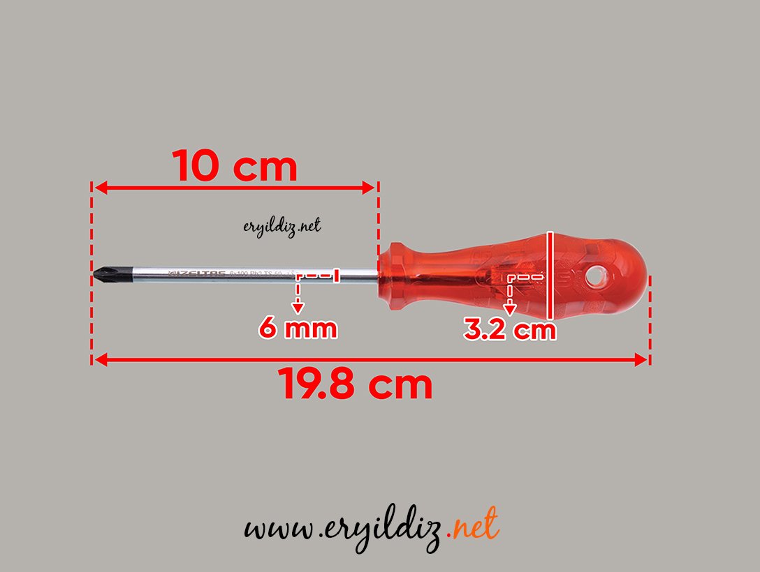 İzeltaş Yıldız Tornavida Kraft 6 x 100 mm Eryıldız Hırdavat