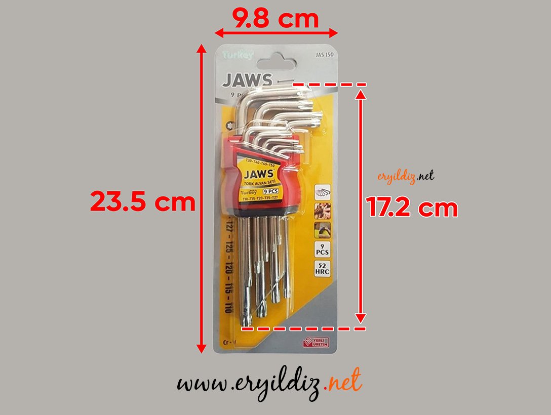 Jaws Torks Alyan Seti 9 Parça Eryıldız Hırdavat