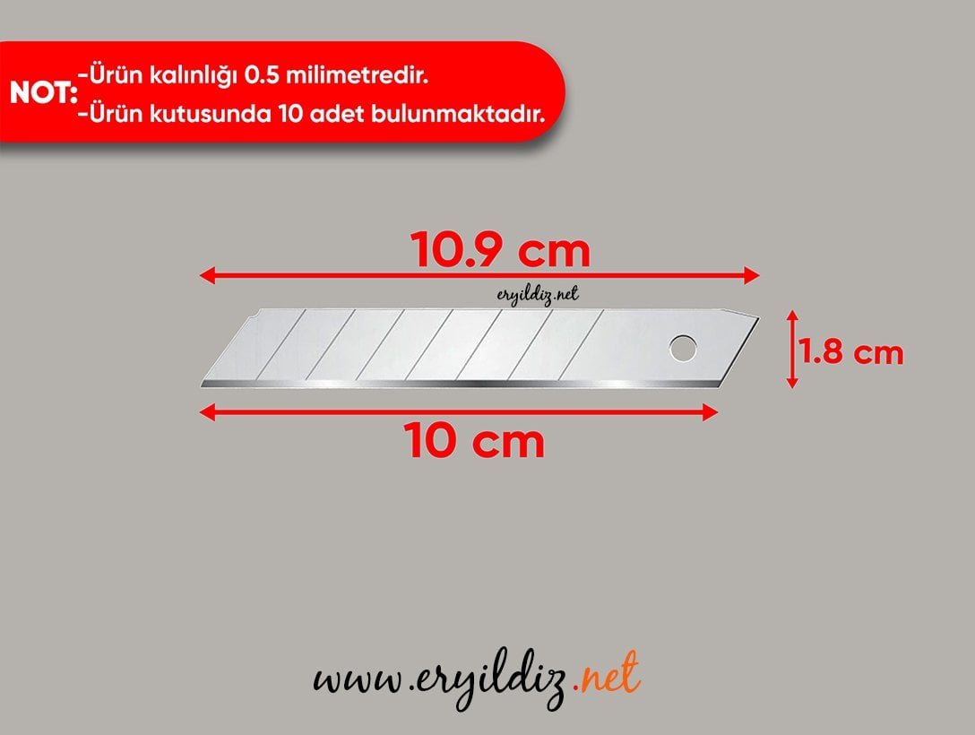 Maket Bıçak Ucu 10 Adet Eryıldız Hırdavat