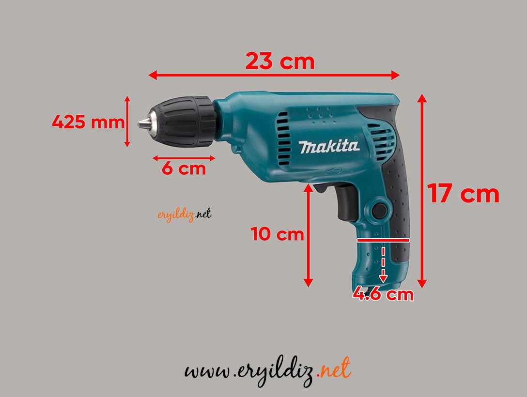 Makita 6413 Darbesiz Matkap Sağ-Sol Devirli 450W Eryıldız Hırdavat