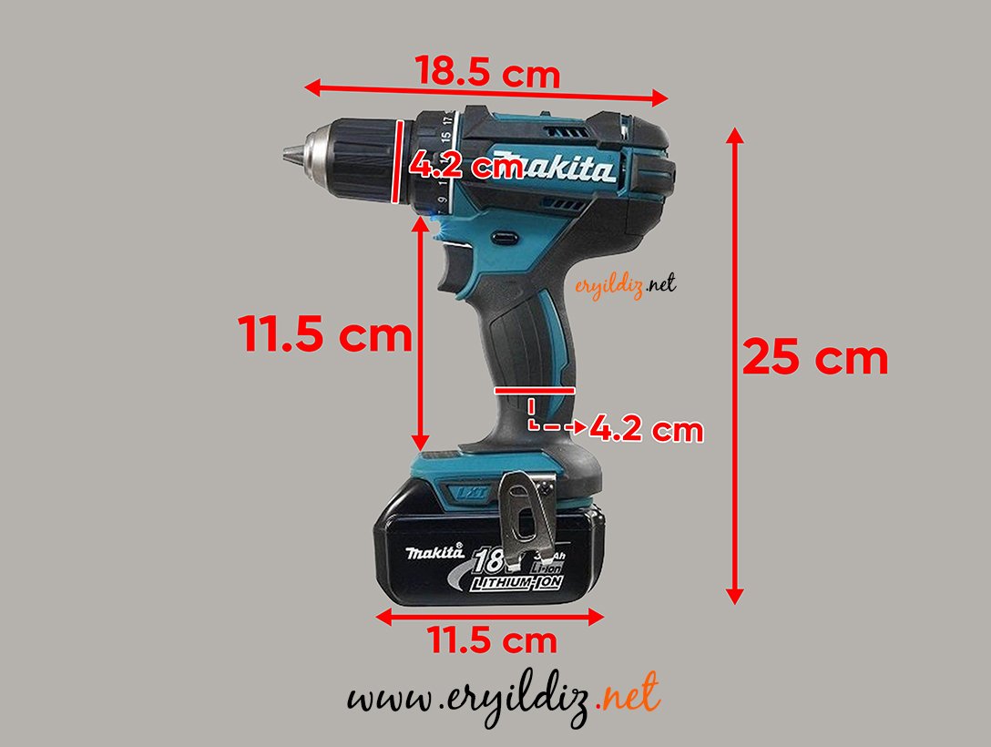 Makita DDF482RFE Şarjlı Matkap 18 Volt Eryıldız Hırdavat